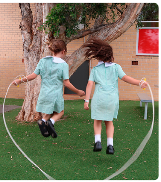 children playing outside photo
